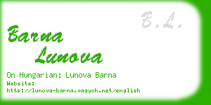 barna lunova business card